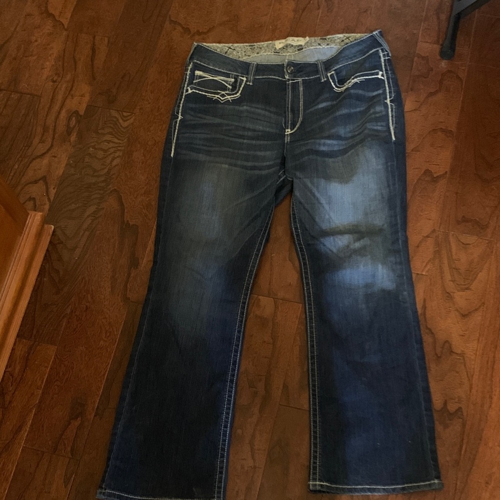 Ariat Dark Blue Bootcut Jeans with Contrast Stitching